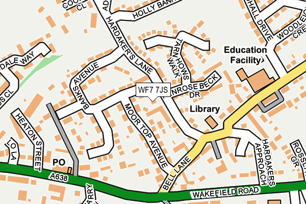 WF7 7JS map - OS OpenMap – Local (Ordnance Survey)