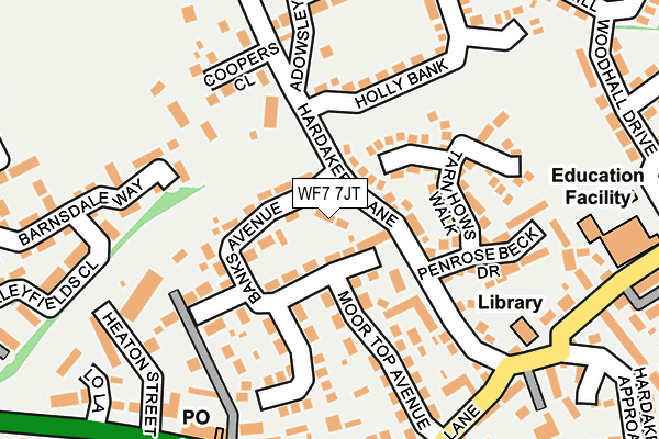 WF7 7JT map - OS OpenMap – Local (Ordnance Survey)