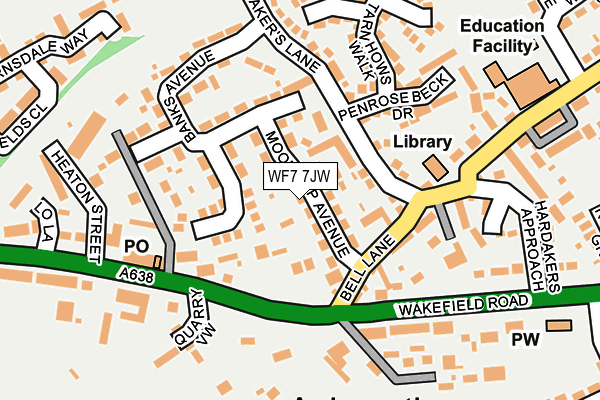 WF7 7JW map - OS OpenMap – Local (Ordnance Survey)