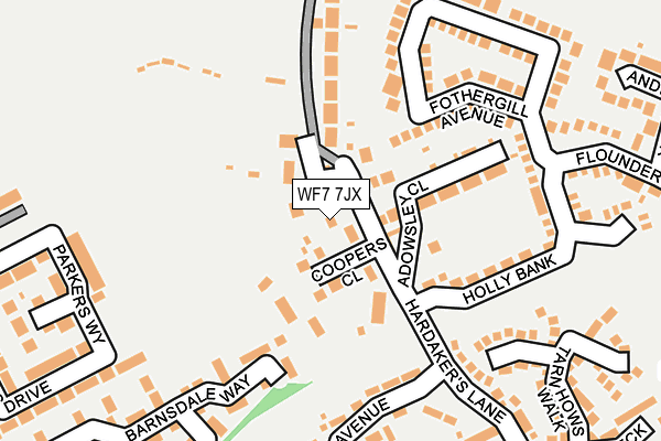 WF7 7JX map - OS OpenMap – Local (Ordnance Survey)