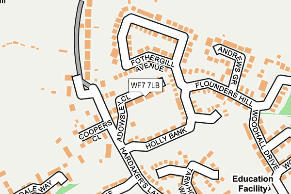WF7 7LB map - OS OpenMap – Local (Ordnance Survey)