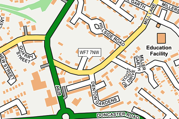 WF7 7NW map - OS OpenMap – Local (Ordnance Survey)