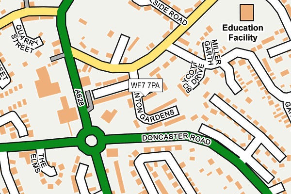 WF7 7PA map - OS OpenMap – Local (Ordnance Survey)