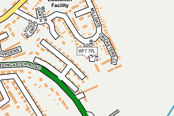 WF7 7PL map - OS OpenMap – Local (Ordnance Survey)
