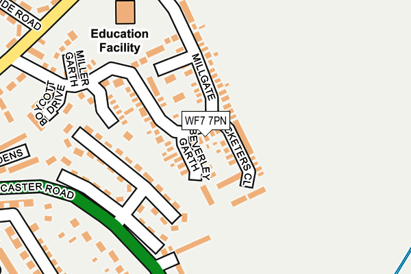 WF7 7PN map - OS OpenMap – Local (Ordnance Survey)