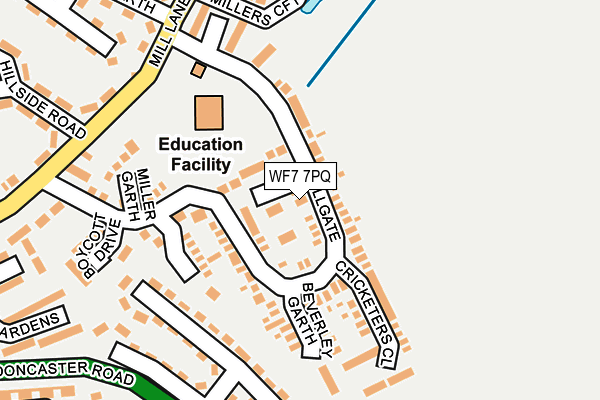 WF7 7PQ map - OS OpenMap – Local (Ordnance Survey)