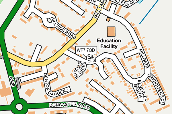 WF7 7QD map - OS OpenMap – Local (Ordnance Survey)