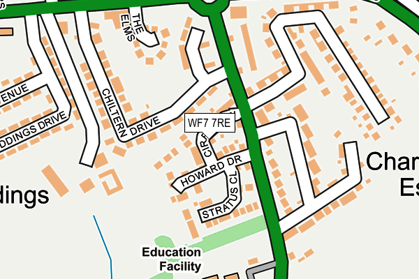 WF7 7RE map - OS OpenMap – Local (Ordnance Survey)