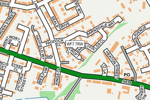 WF7 7RW map - OS OpenMap – Local (Ordnance Survey)