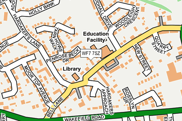 WF7 7SZ map - OS OpenMap – Local (Ordnance Survey)