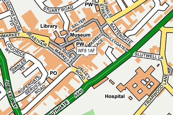 WF8 1AF map - OS OpenMap – Local (Ordnance Survey)