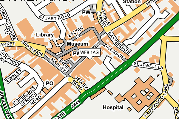 WF8 1AG map - OS OpenMap – Local (Ordnance Survey)