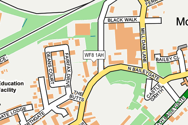 WF8 1AH map - OS OpenMap – Local (Ordnance Survey)