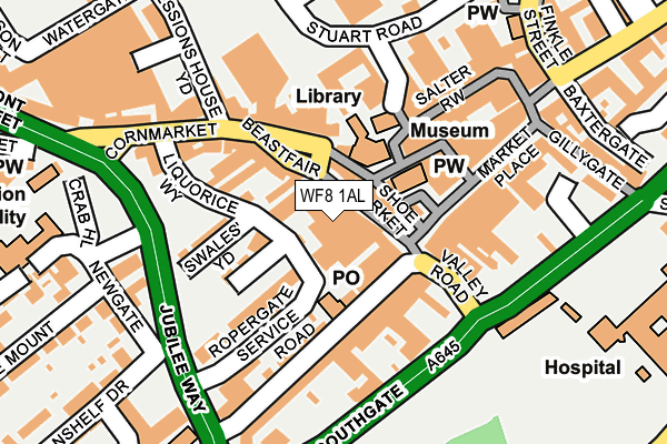 WF8 1AL map - OS OpenMap – Local (Ordnance Survey)