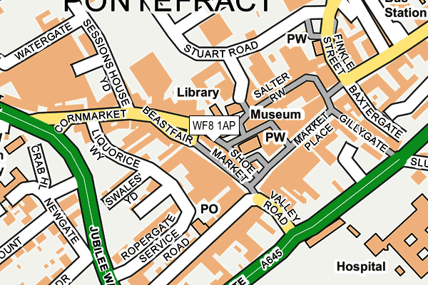 WF8 1AP map - OS OpenMap – Local (Ordnance Survey)