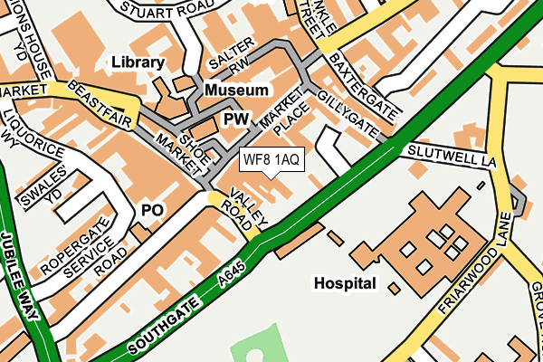 WF8 1AQ map - OS OpenMap – Local (Ordnance Survey)