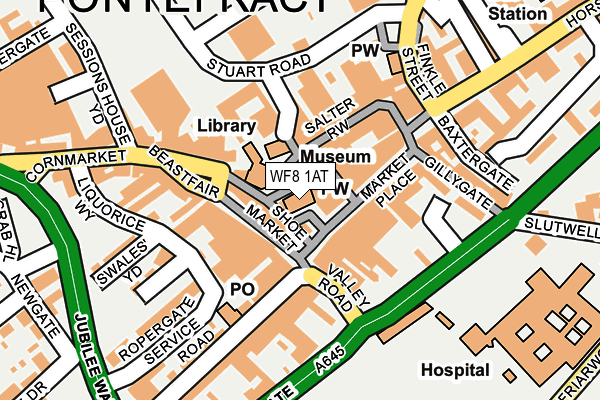 WF8 1AT map - OS OpenMap – Local (Ordnance Survey)