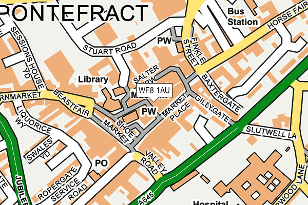 WF8 1AU map - OS OpenMap – Local (Ordnance Survey)