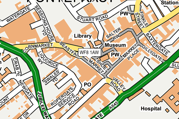 WF8 1AW map - OS OpenMap – Local (Ordnance Survey)