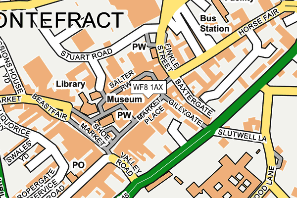 WF8 1AX map - OS OpenMap – Local (Ordnance Survey)