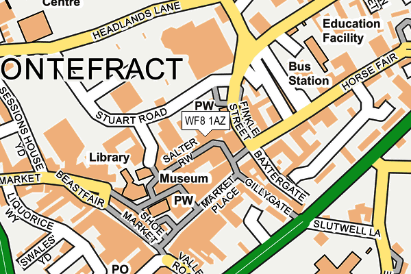 WF8 1AZ map - OS OpenMap – Local (Ordnance Survey)