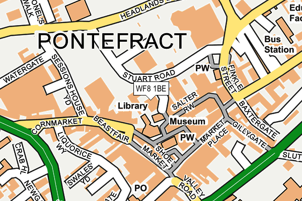 WF8 1BE map - OS OpenMap – Local (Ordnance Survey)