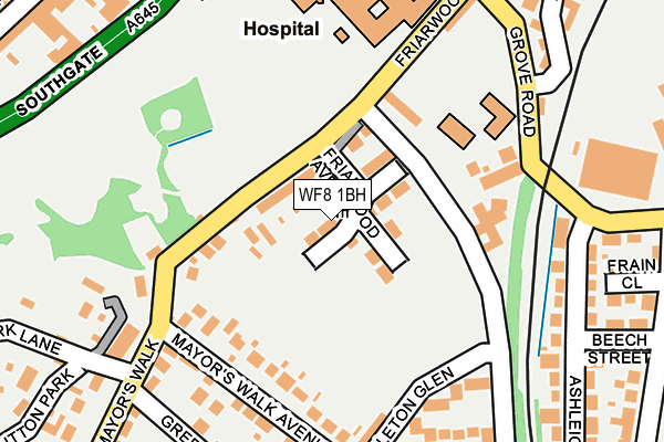 WF8 1BH map - OS OpenMap – Local (Ordnance Survey)