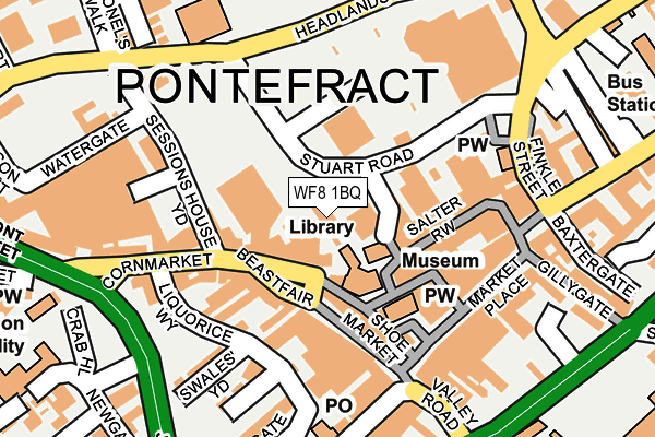 WF8 1BQ map - OS OpenMap – Local (Ordnance Survey)