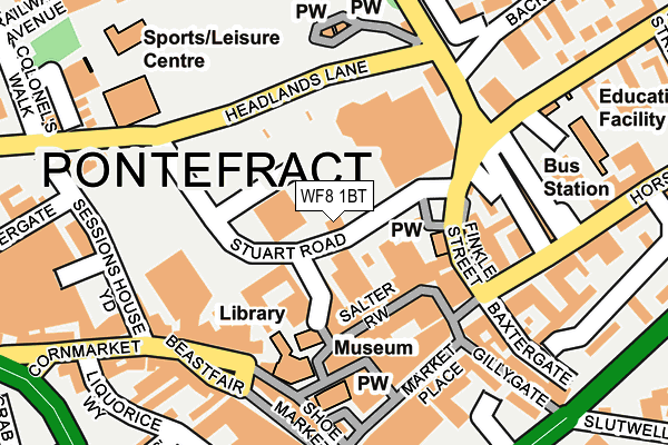 WF8 1BT map - OS OpenMap – Local (Ordnance Survey)