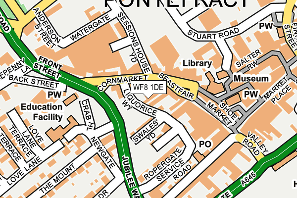 WF8 1DE map - OS OpenMap – Local (Ordnance Survey)