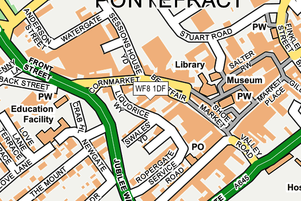 WF8 1DF map - OS OpenMap – Local (Ordnance Survey)