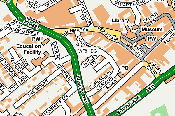 WF8 1DG map - OS OpenMap – Local (Ordnance Survey)