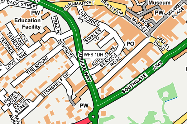 WF8 1DH map - OS OpenMap – Local (Ordnance Survey)