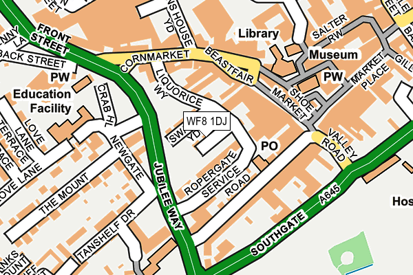 WF8 1DJ map - OS OpenMap – Local (Ordnance Survey)