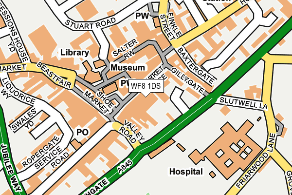 WF8 1DS map - OS OpenMap – Local (Ordnance Survey)