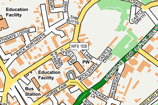 WF8 1EB map - OS OpenMap – Local (Ordnance Survey)