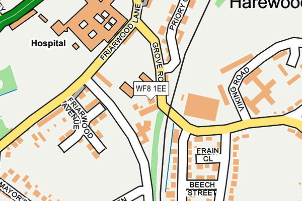 WF8 1EE map - OS OpenMap – Local (Ordnance Survey)