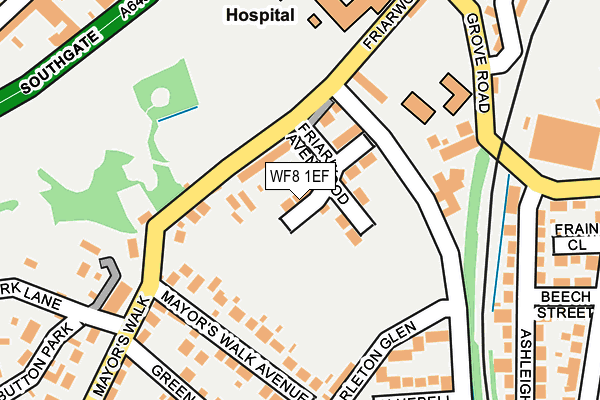 WF8 1EF map - OS OpenMap – Local (Ordnance Survey)