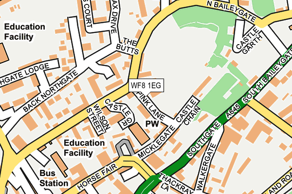WF8 1EG map - OS OpenMap – Local (Ordnance Survey)