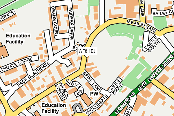 WF8 1EJ map - OS OpenMap – Local (Ordnance Survey)