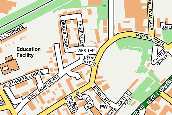 WF8 1EP map - OS OpenMap – Local (Ordnance Survey)