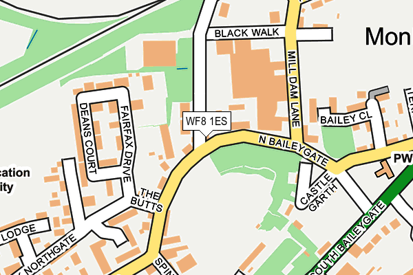 WF8 1ES map - OS OpenMap – Local (Ordnance Survey)