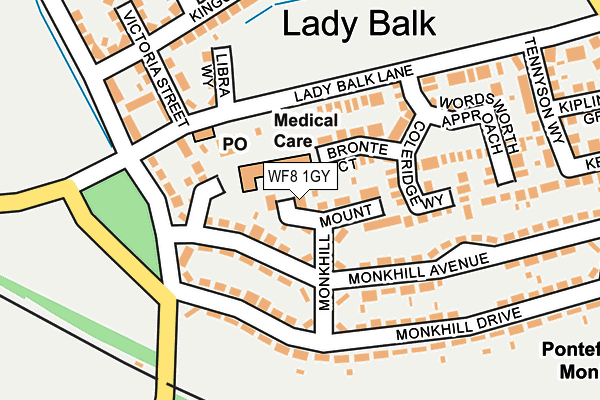 WF8 1GY map - OS OpenMap – Local (Ordnance Survey)