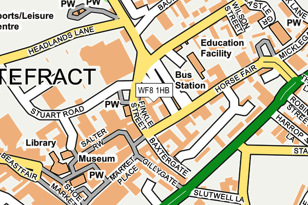 WF8 1HB map - OS OpenMap – Local (Ordnance Survey)