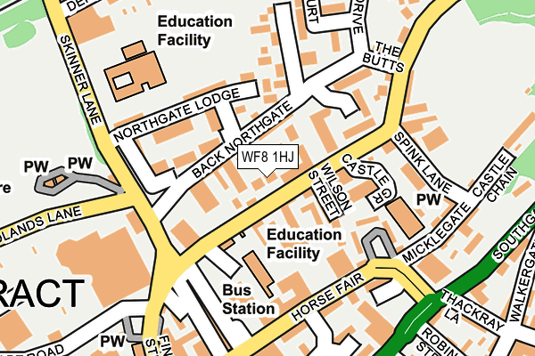 WF8 1HJ map - OS OpenMap – Local (Ordnance Survey)