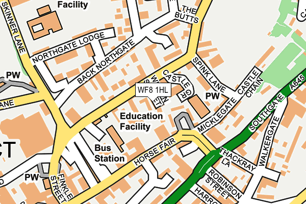 WF8 1HL map - OS OpenMap – Local (Ordnance Survey)