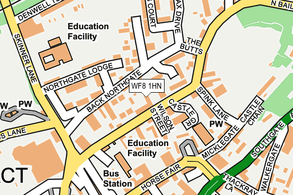 WF8 1HN map - OS OpenMap – Local (Ordnance Survey)