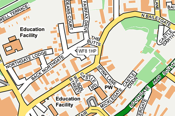 WF8 1HP map - OS OpenMap – Local (Ordnance Survey)