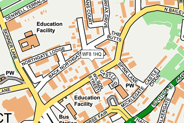 WF8 1HQ map - OS OpenMap – Local (Ordnance Survey)