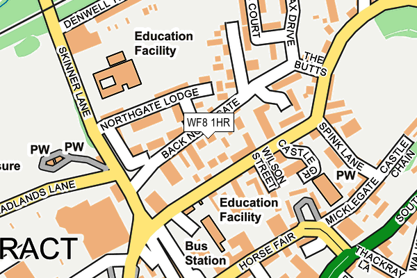 WF8 1HR map - OS OpenMap – Local (Ordnance Survey)